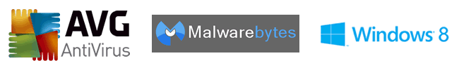 Software Logos - AVG anti-virus | Malware bytes | Windows 8